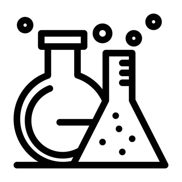 Icono Prueba Laboratorio Del Frasco Estilo Contorno — Vector de stock