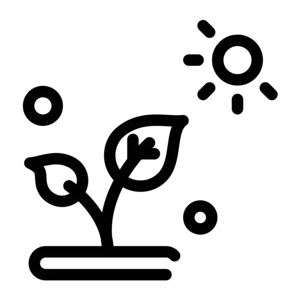 Biología Planta Ciencia Icono Estilo Del Esquema — Vector de stock