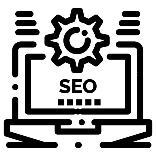 Configuration Ordinateur Portable Seo Icône Dans Catégorie Marketing Seo — Image vectorielle