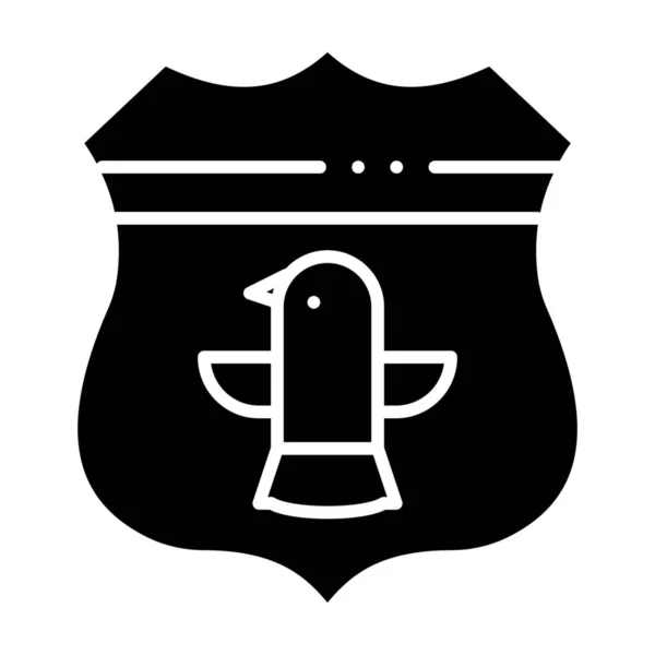 Икона Безопасности Сша Sheild Твердом Стиле — стоковый вектор