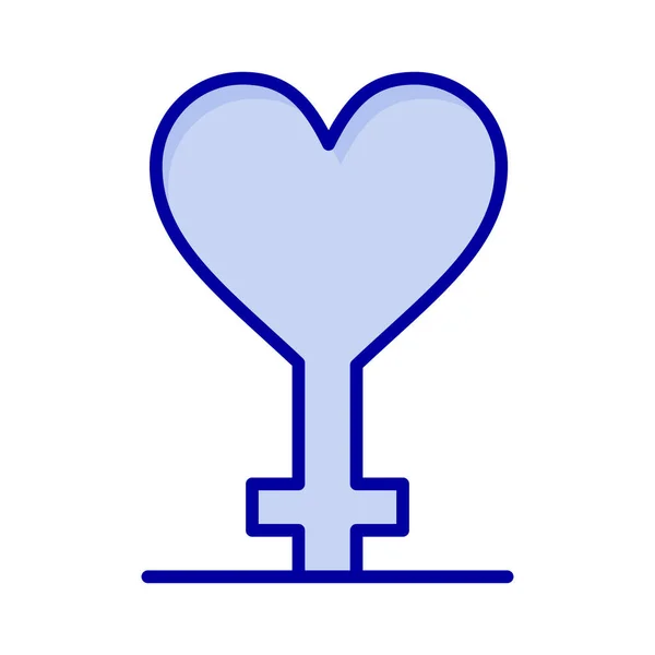 Έμφυλο Εικονίδιο Σύμβολο Της Καρδιάς Στυλ Γεμάτο Περίγραμμα — Διανυσματικό Αρχείο
