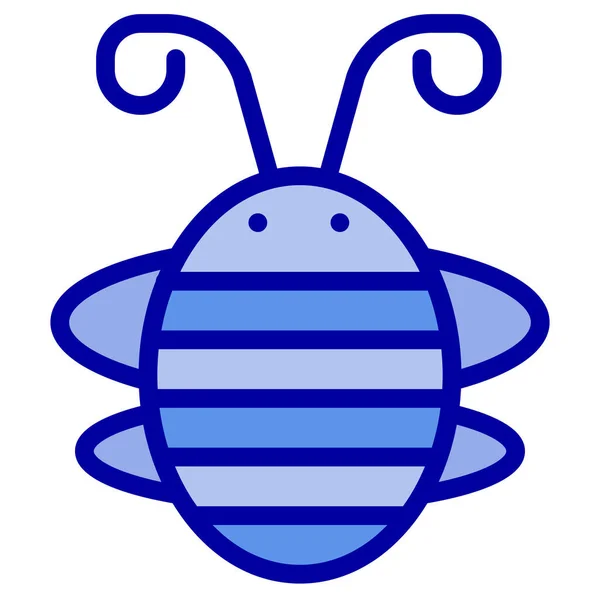 填充轮廓风格的蜜蜂甲虫图标 — 图库矢量图片