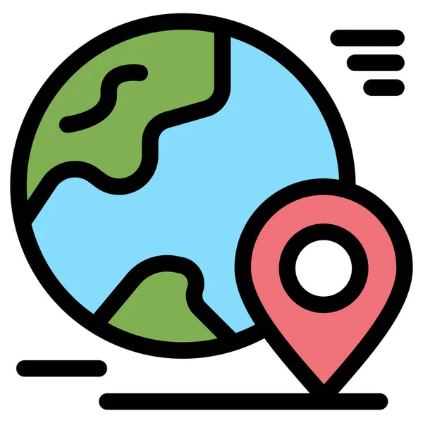 Ikona Kolíku Mapy Globusu — Stockový vektor