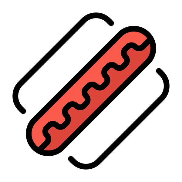 Amerika Amerikanische Hotdog Ikone Ausgefülltem Outline Stil — Stockvektor