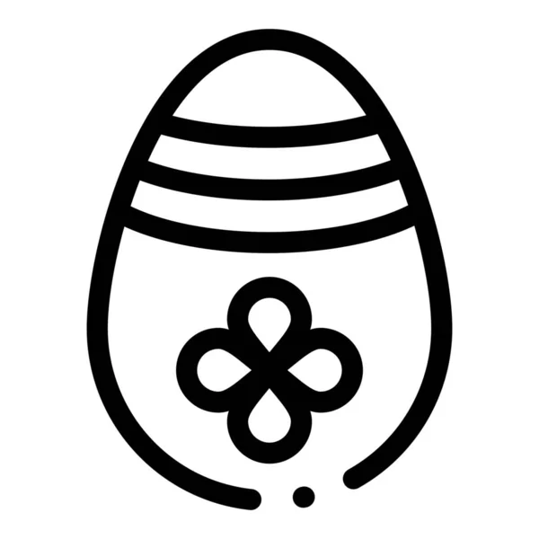 Decoración Icono Huevo Pascua Estilo Del Esquema — Vector de stock
