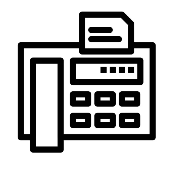 Fax Icono Del Teléfono Máquina Estilo Esquema — Archivo Imágenes Vectoriales