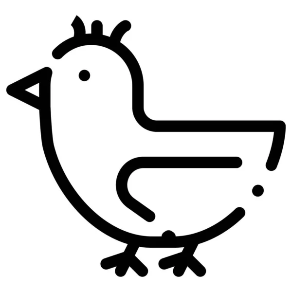 Icono Primavera Ganso Pato Estilo Contorno — Vector de stock