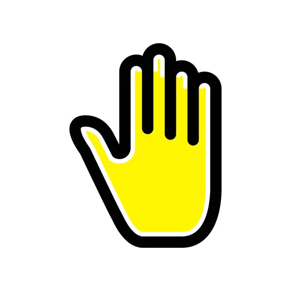 Body Gebaren Hand Pictogram Gevulde Outline Stijl — Stockvector