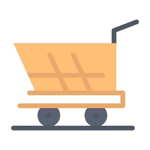 Comprar Carrito Icono Compra Estilo Plano — Vector de stock