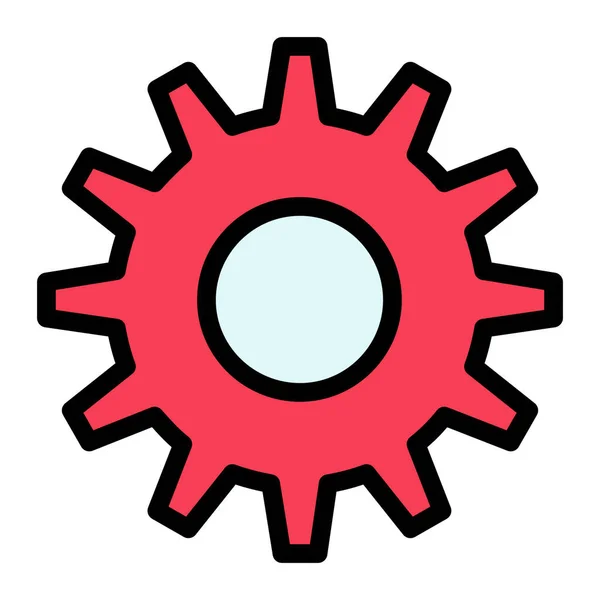 Cog Gear Setting Icon Filled Outline Style — Stock Vector