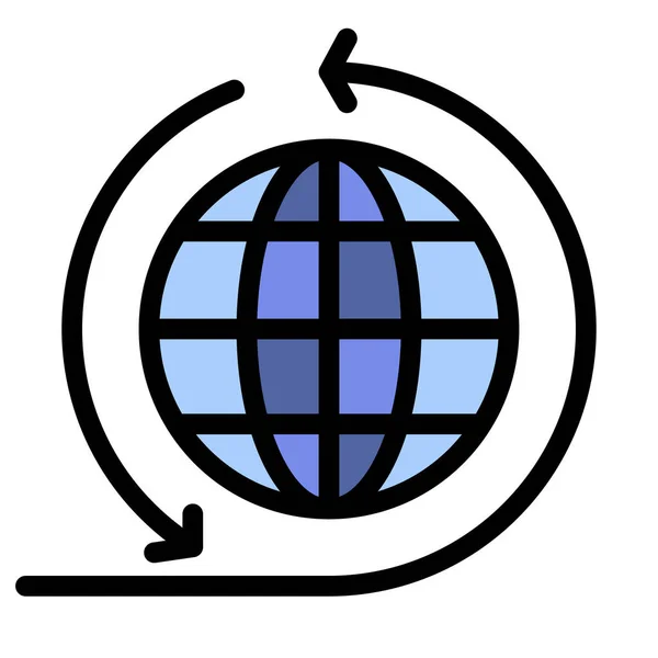 Иконка Глобальной Сети Бизнеса Стиле Заполненного Контура — стоковый вектор