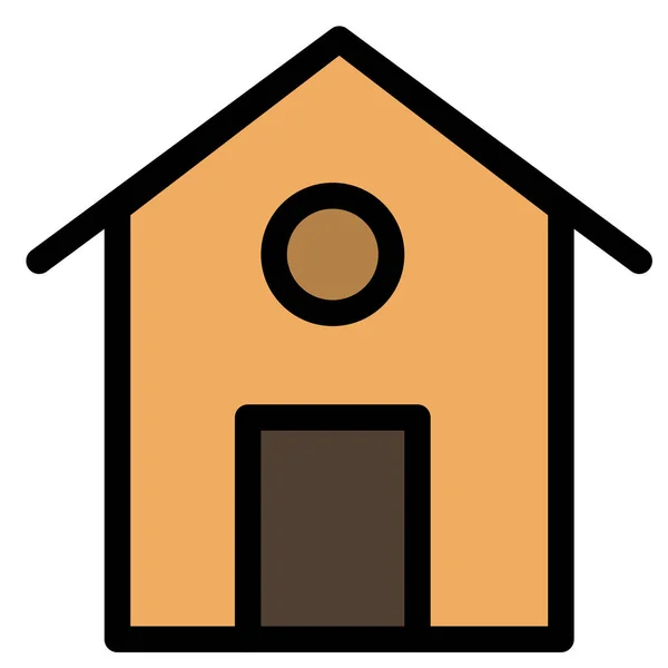 Membangun Ikon Home House Dengan Gaya Terurut - Stok Vektor
