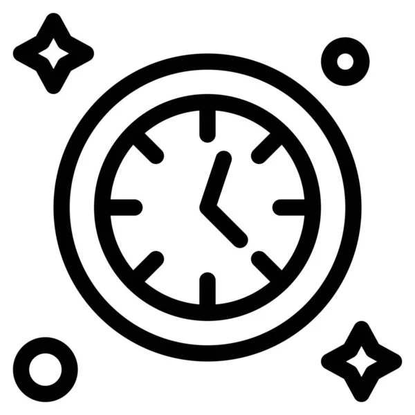 Reloj Tiempo Reloj Icono Estilo Esquema — Vector de stock