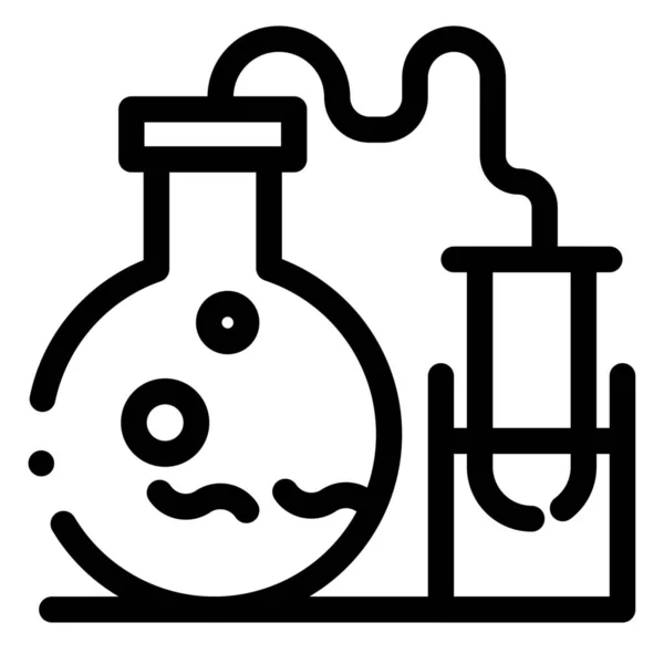 Flask Lab Science Icon Outline Style — Stock Vector