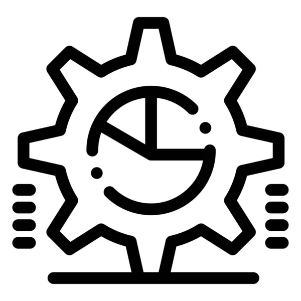 Cog Gear Graph Icon — Stock Vector