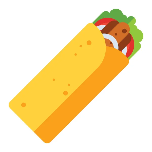 Kebab Nourriture Giros Icône — Image vectorielle