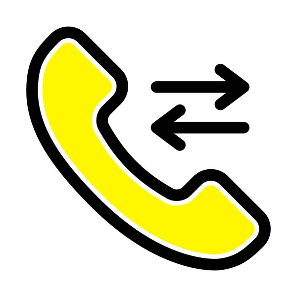 Odpowiadaj Ikonę Kontaktu Telefonicznego Stylu Filled Outline — Wektor stockowy