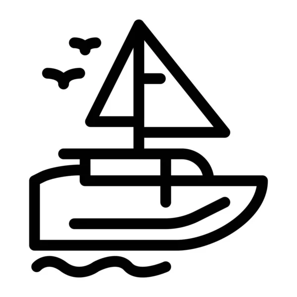 Boat Ship Transport Icon Outline Style — Stock Vector