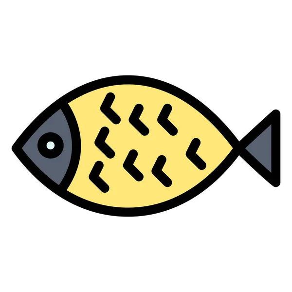 Fisch Ikone Ostern Stil Gefüllter Umrisse — Stockvektor