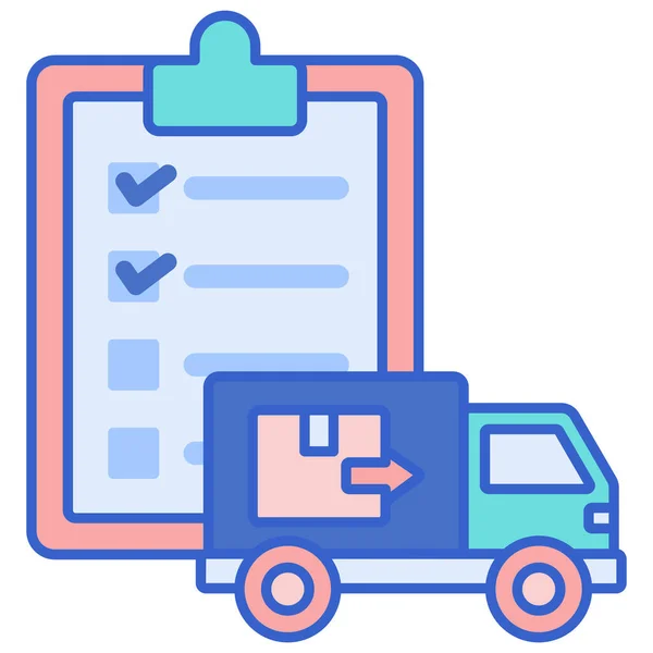 Moving Checklist Document Icon Filled Outline Style — Stock Vector