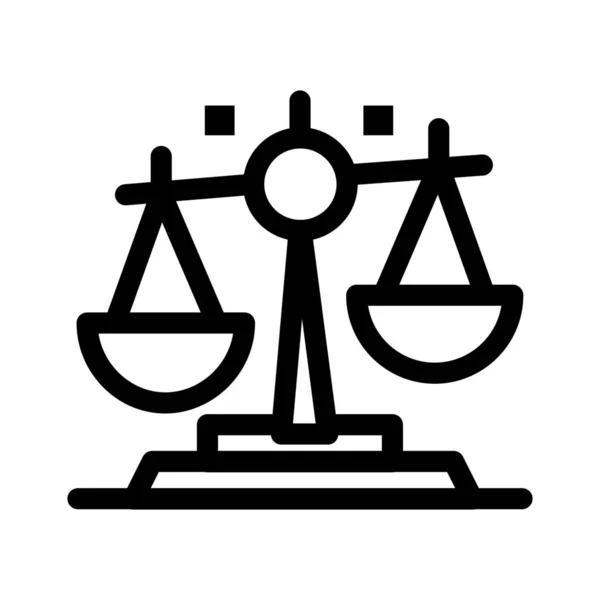 Equilibrio Finanzas Justicia Icono Estilo Esquema — Vector de stock