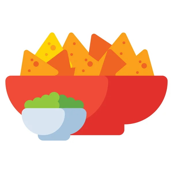 Nachos Food Chips Ikone — Stockvektor