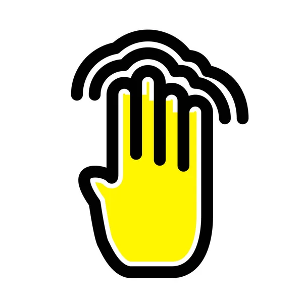 手指四个手势图标在填充轮廓风格 — 图库矢量图片