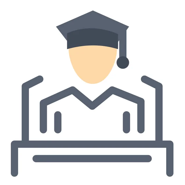 Tapa Educación Icono Graduación Estilo Plano — Vector de stock