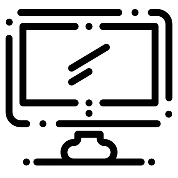 电脑设备Imac图标的轮廓风格 — 图库矢量图片