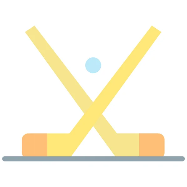 Emblem Hockey Ice Icon Flat Style — Stock Vector