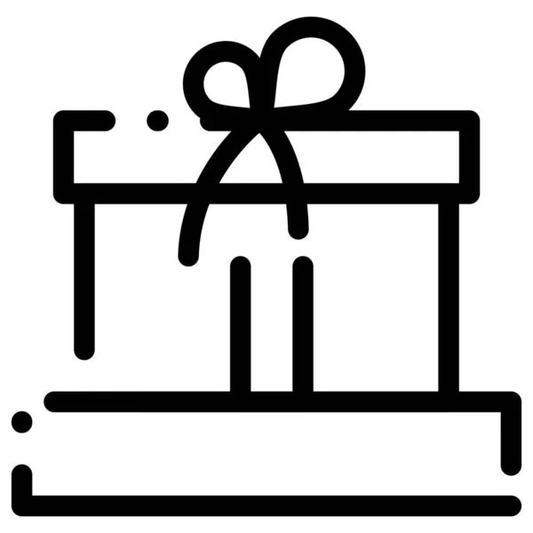 Коробка Великодня Подарункова Ікона Контурному Стилі — стоковий вектор