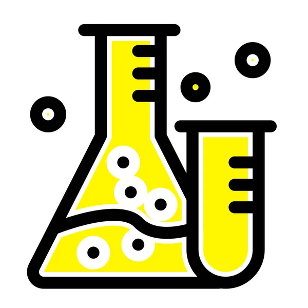 Flask Lab Science Icon Filled Outline Style — Stock Vector
