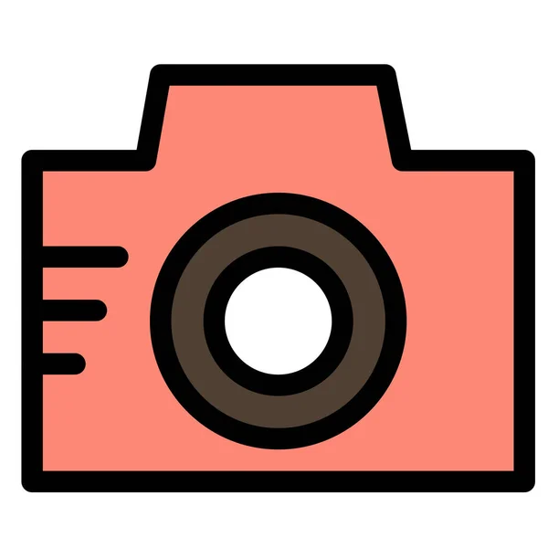 Camera Image Photo Icon Filled Outline Style — Stock Vector