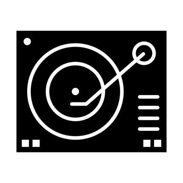 Deck Gerät Phonograph Symbol Solidem Stil — Stockvektor