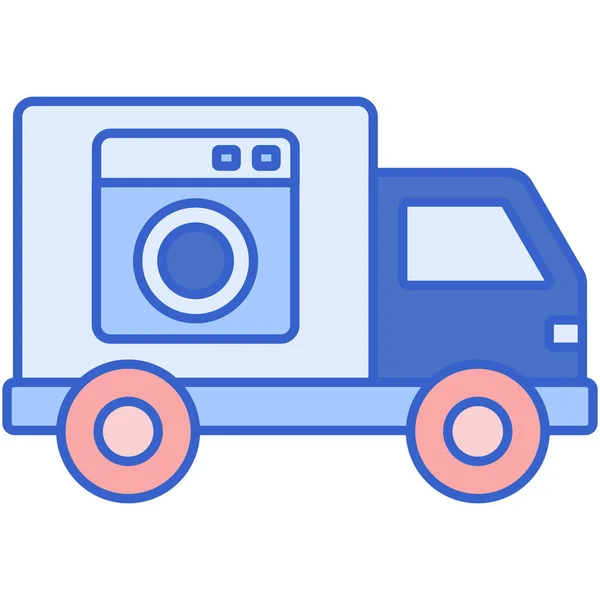 Appliance Delivery Vehicle Icon Filled Outline Style — ストックベクタ