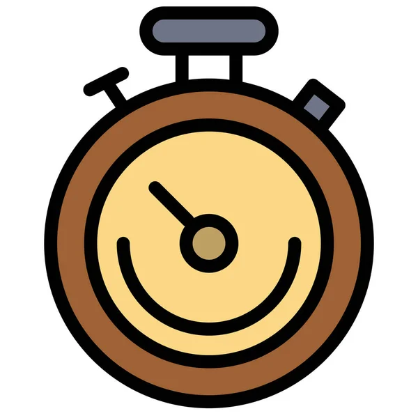 Klok Sport Stopwatch Pictogram Gevulde Outline Stijl — Stockvector