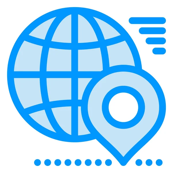 Aarde Globe Locatie Icoon Gevulde Outline Stijl — Stockvector