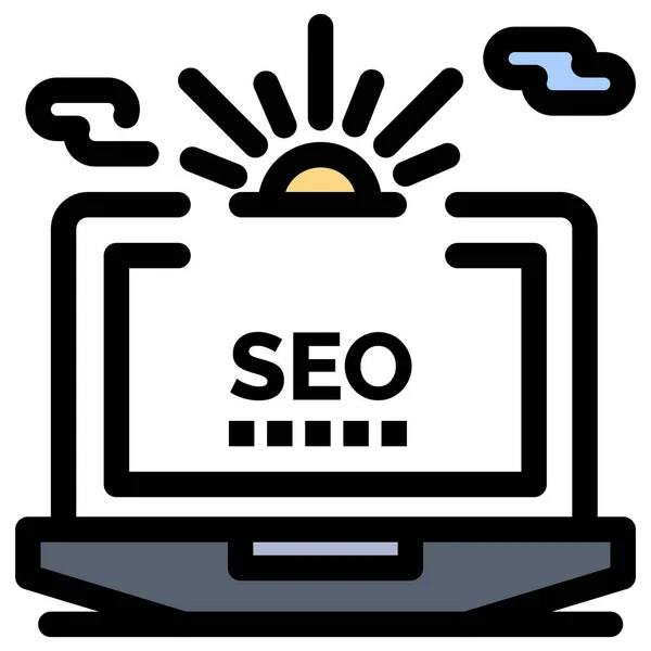 Иконка Seo Ноутбука Конфигурации Категории Marketing Seo — стоковый вектор