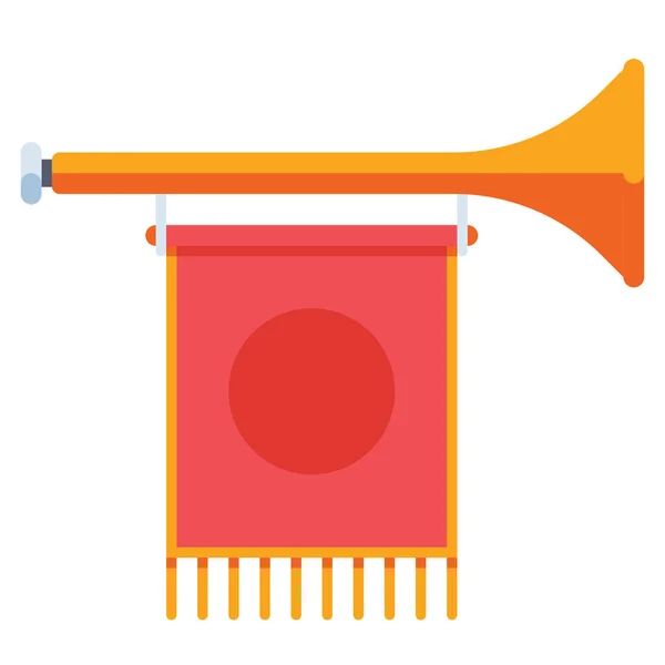 Fanfare Trompet Hoorn Pictogram — Stockvector