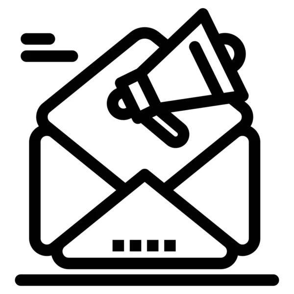 Campagne Publicitaire Email Icône — Image vectorielle