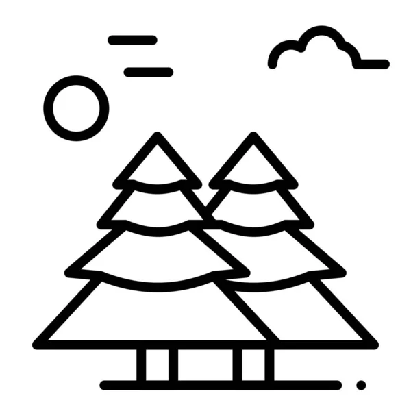 Icône Canada Arctique Alpin Dans Style Contour — Image vectorielle