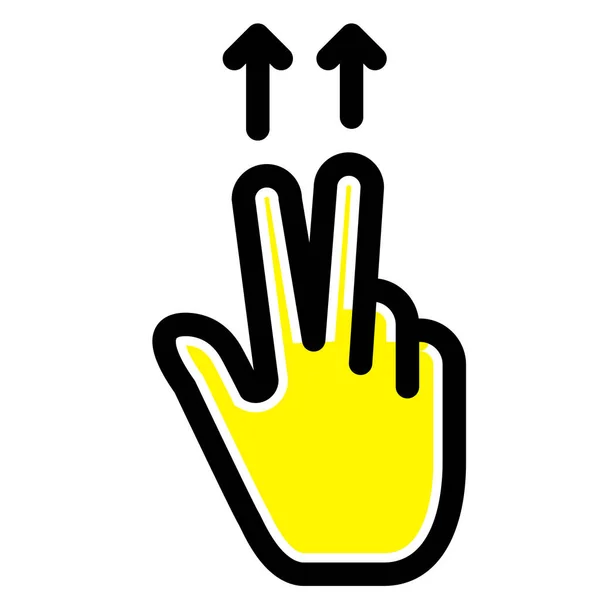 Пальцы Жесты Вверх Значок Стиле Заполненного Контура — стоковый вектор