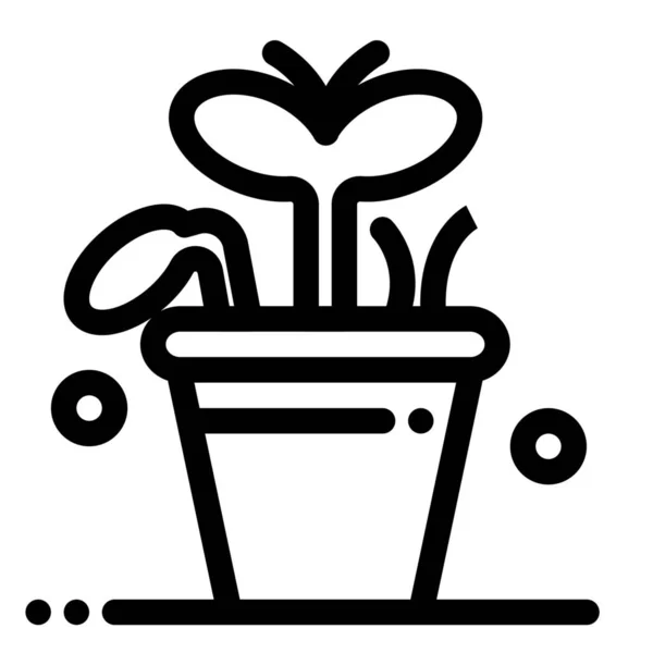 Icono Planta Hoja Crecimiento Estilo Esquema — Vector de stock