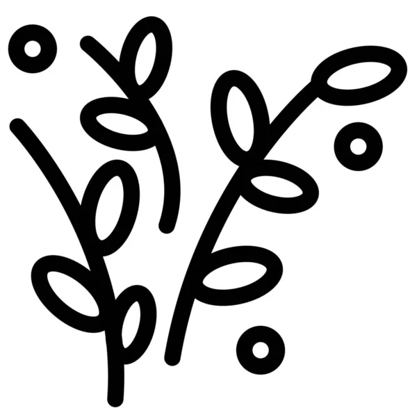 Иконка Листового Растения Стиле Наброска — стоковый вектор