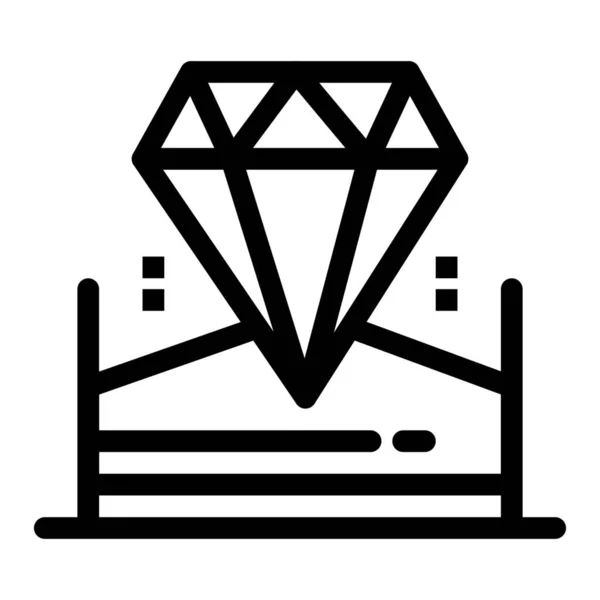 Brillante Icono Del Hotel Diamantes Estilo Del Esquema — Vector de stock