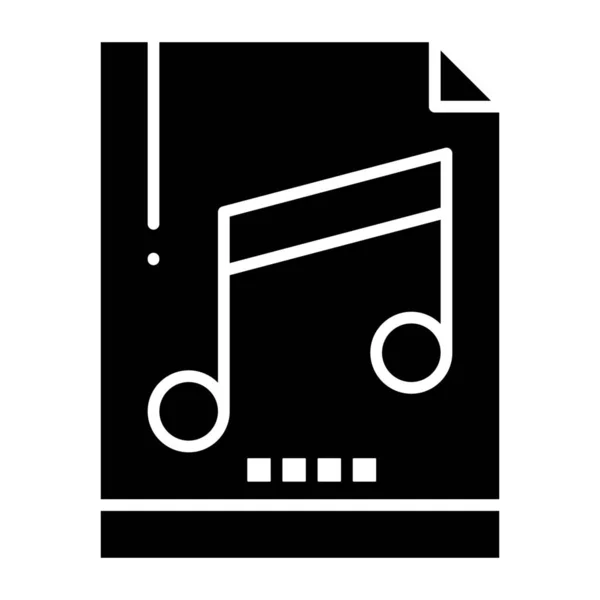 Icono Archivo Computadora Audio Estilo Sólido — Vector de stock