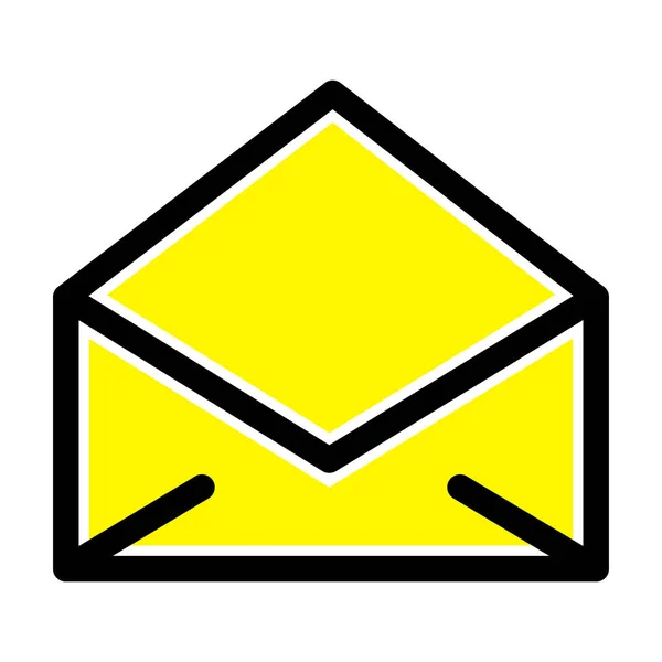 Mail Bericht Pictogram Gevulde Outline Stijl — Stockvector