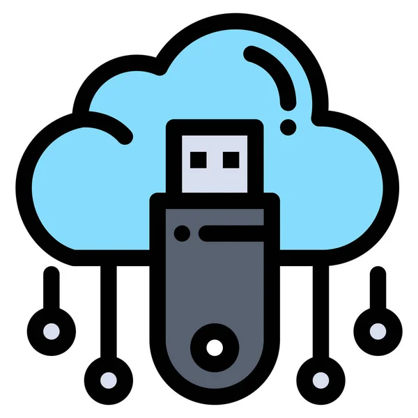 Cloud Data Online Icon Infrastructure Category — Stockvector