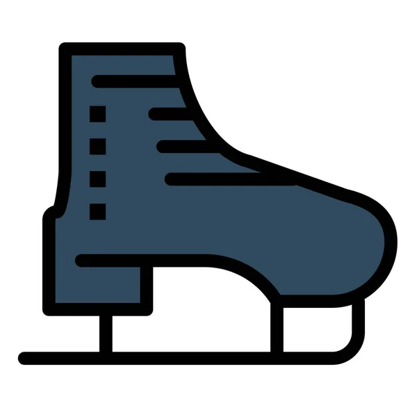 Boot Ice Skate Icon Filled Outline Style — Stock Vector