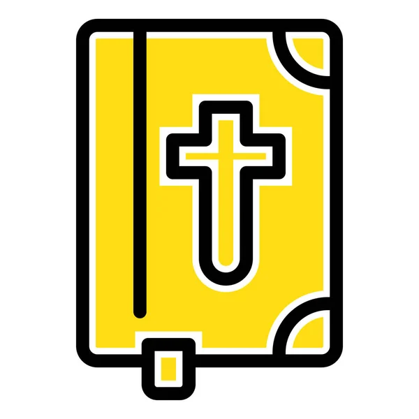 Book Bybel Easter Icon Ausgefüllten Outline Stil — Stockvektor